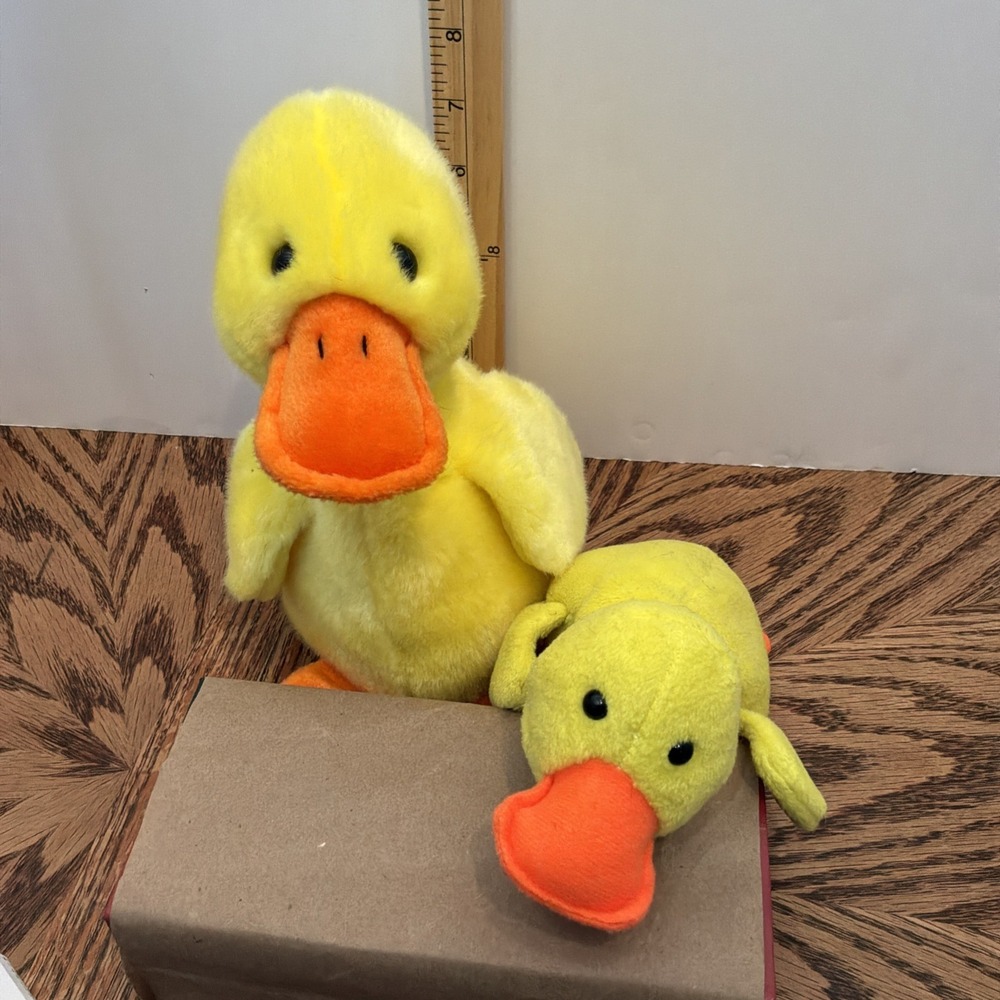 2 Ducks Ty Beanie Buddy‎ Original Quackers GAF Duck Lot Plush Stuffed Animal Y2K